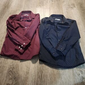 Bundle of 2  Button Down Shirts - Burgundy and Navy